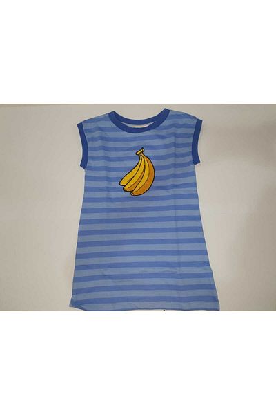Gingersnaps Striped Dress with Chest Print for Girls