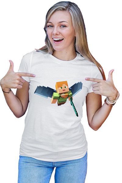 OEM Tricou dama Minecraft Elytra Nether End Fly Dragon End Game