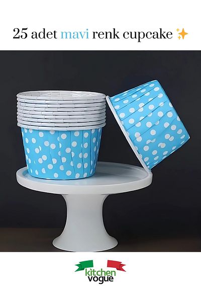Kitchen Vogue Colorful Polka Dot Patterned Muffin Cupcake Mold 25 Pieces Cake Capsule Fireproof Muffin Paper Airfryer Oven