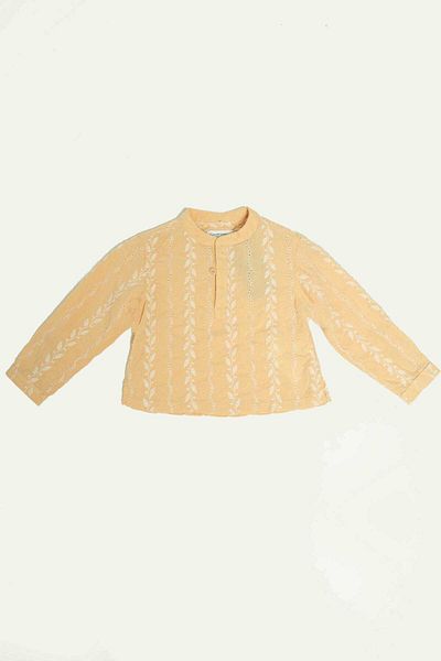 Gingersnaps Boys' Long Sleeve Solid Color Shirt with Button at Chest