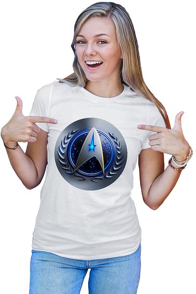 OEM Tricou dama Star Trek Starft United Federation Planets Emblem