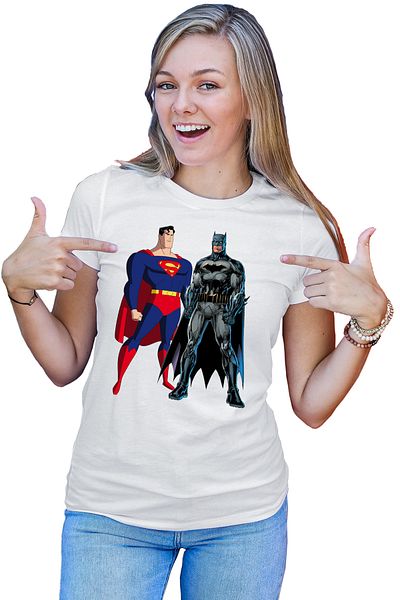 OEM Tricou dama Superman Batman Desen All Stars Marvel