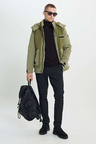 AC&Co / Altınyıldız Classics Men's Mink Standard Fit Regular Fit Windproof Thermometer Warm Hooded Coat Coat
