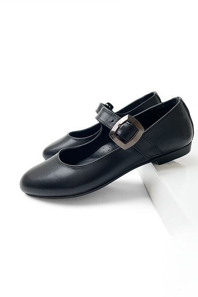 RABU Burgundy Women's Genuine Leather Mary Jane Ballerinas