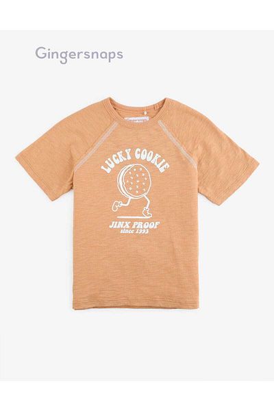 Gingersnaps Boys' Short Sleeve T-Shirt with Round Neck and Light Print