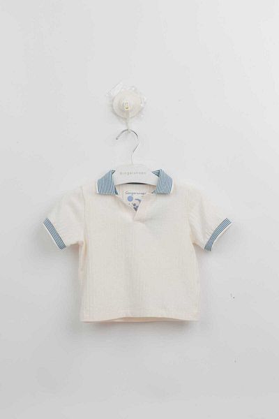 Gingersnaps Boys' Polo T-Shirt with Striped Collar