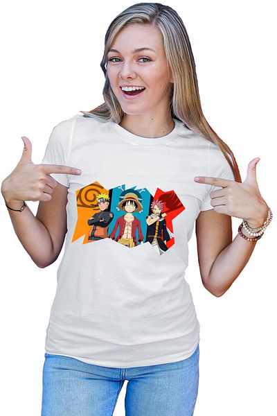 OEM Tricou dama Fairy Tail Naruto One Piece Best Guild Anime