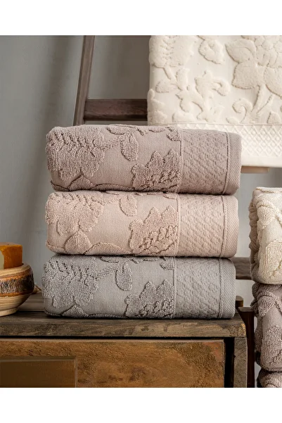 Hazangülü Buldan Production Dowry Deluxe Jacquard Maya 4-Piece Hand/Face Towel I 50X90
