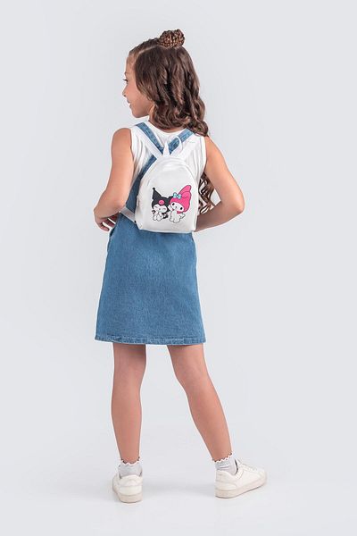 Minik Dolap Φόρεμα Kuromi με σχέδιο για κορίτσια τζιν Gilet - με τσάντα