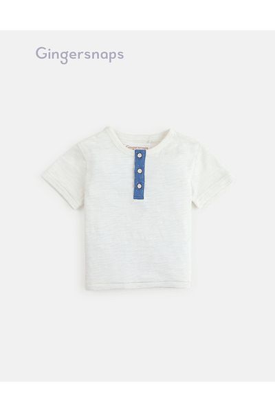 Gingersnaps Boys' Plain Round Neck Baby T-Shirt