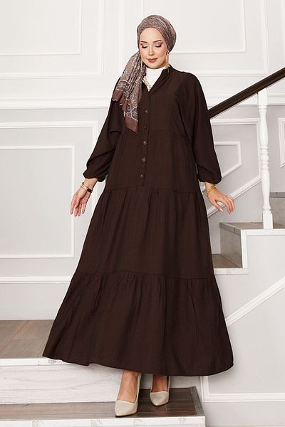 EBRUTESETTÜR Half Button Front Folded Dress