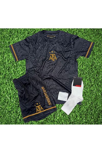 BARBITOS Afa Argentina Messi Black New Season Special Children's Design Jersey Set of 4 L10