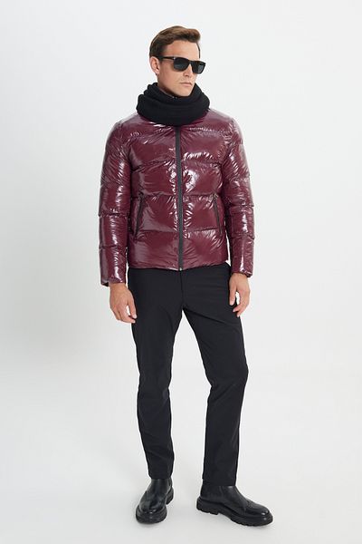 AC&Co / Altınyıldız Classics Men's Claret Red Standard Fit Regular Cut Cold-Proof Casual Coat