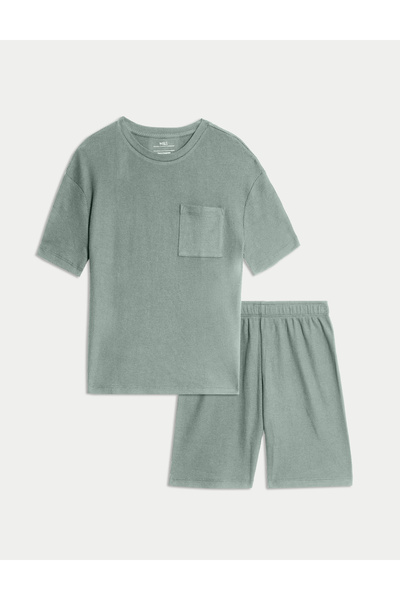 Marks & Spencer Waffle Şortlu Pijama Takımı (12 Ay-16 Yaş)