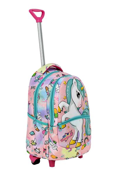 Çanta Trend 3-Piece School Set with Squeegee, Unicorn Patterned Primary School Bag + Lunch Box + Pen Holder