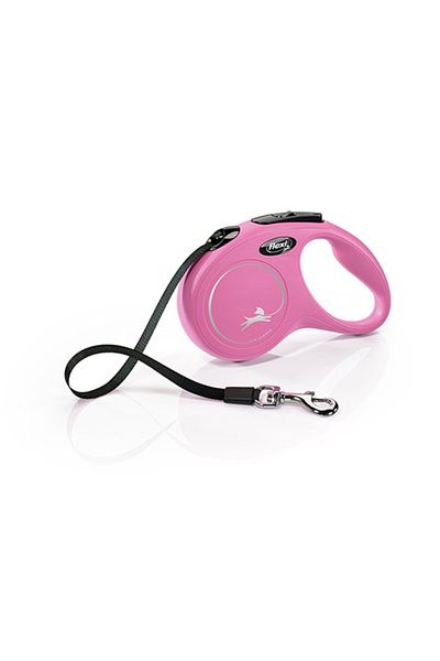 Flexi New Classic Stripe Automatic Dog Walking Leash Small Pink 5 Mt