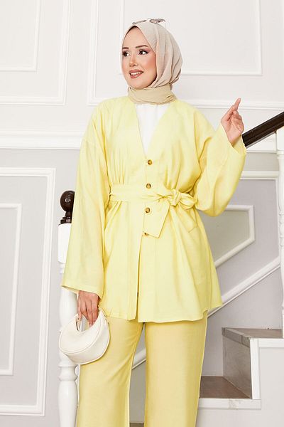 EBRUTESETTÜR Kimono Set with Belt and Buttons