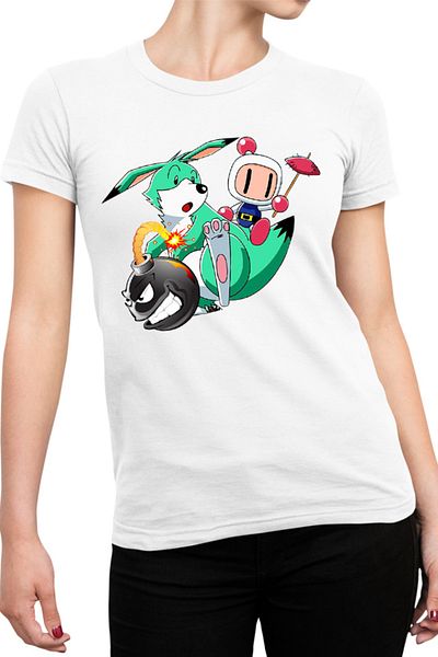 OEM Tricou dama Bomberman Pokemon Children Game Vintage