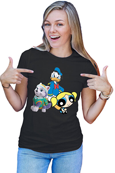 OEM Tricou dama Donald Duck Powerpuff Girls Bubble Paw Power Husky Dog