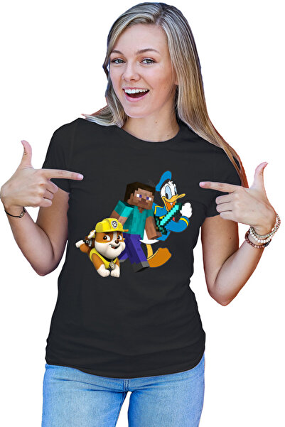 OEM Tricou dama Minecraft Paw Power Donalt Duck Steve Gameplay