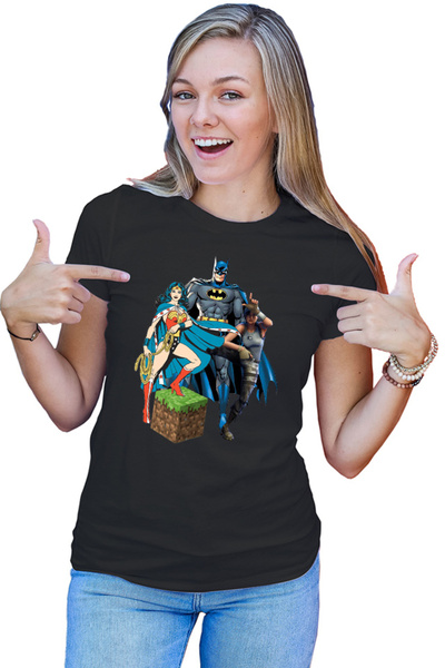 OEM Tricou dama Wonder Woman Minecraft Grass Cube Batman Fortnite Dance