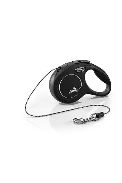 Flexi New Classic Rope Automatic Dog Walking Collar Xsmall Black 3 Mt