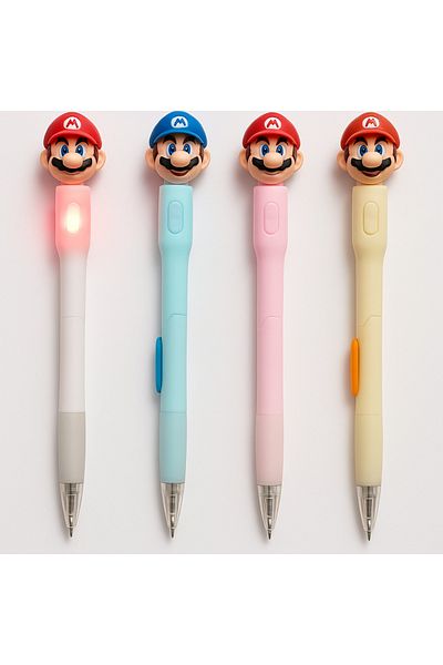 Bittox Lighted Super Mario Figure 0.7 mm Tip Pen - Ideal for Gifts and School