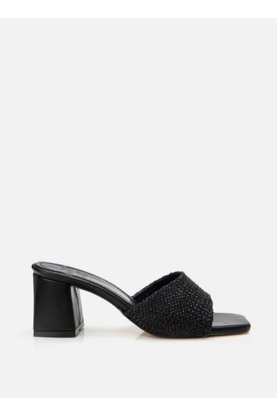 leopar by çetinay 38 Lina |   Papuci de damă cu toc cu detalii din paie – model de pantofi casual de vară, confortabili și la modă