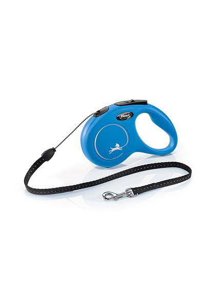 Flexi New Classic Rope Automatic Dog Walking Collar Small Blue 5 Mt