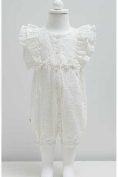 Caramell Candy Embroidered Ruffle Short Jumpsuit