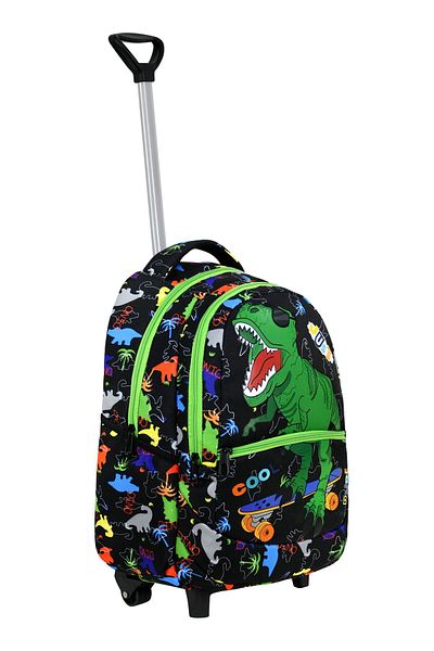 Çanta Trend Set școlar din 3 piese cu racletă, geantă pentru școală primară cu model de dinozaur + cutie de prânz + suport stilou