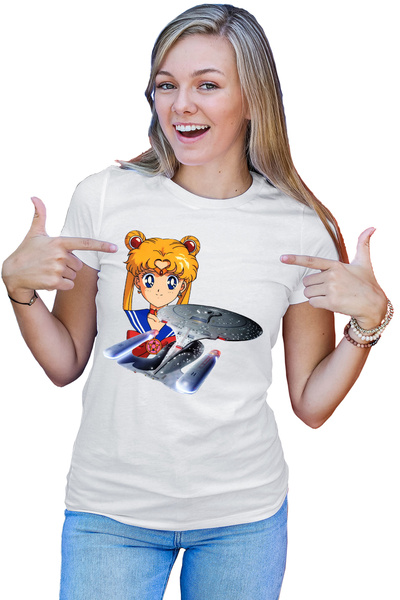 OEM Tricou dama Star Trek Sailor Moon Enterprise Starship