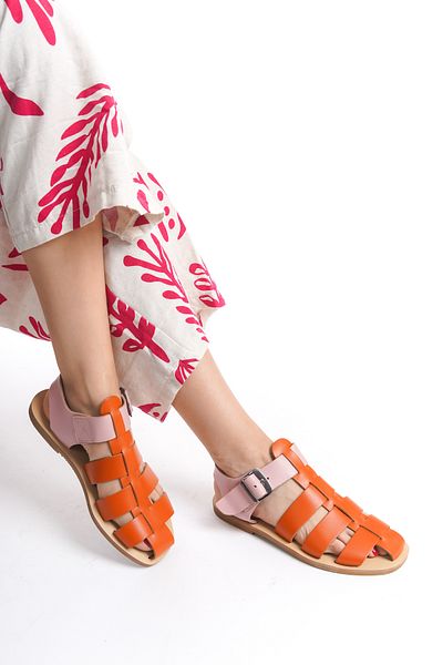 DaphneSandals Genuine Leather Orange Women's Sandals - M2168