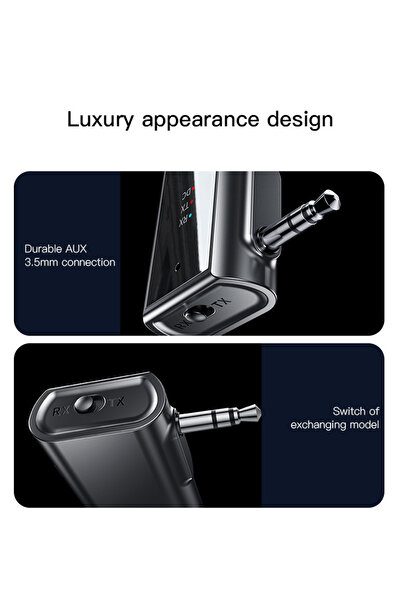 Yesnıce 2'si 1 arada Kablosuz Adaptör 3,5 mm Ses AUX Adaptörü Bluetooth 5.1 Verici Alıcı Araba İçin