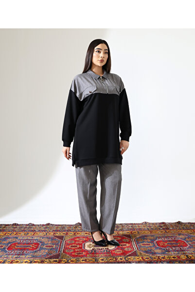 Fi'l Arz Fashion Front Zipper Tunic Sports Suit