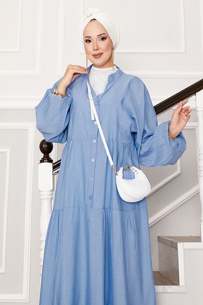 EBRUTESETTÜR Half Button Front Folded Dress
