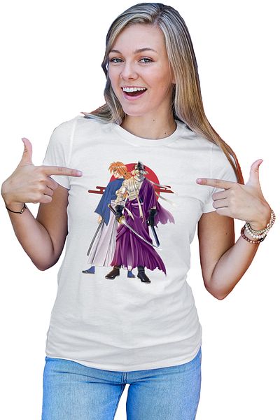 OEM Women's T-shirt Rurouni Kenshin Anime Top Antagonist