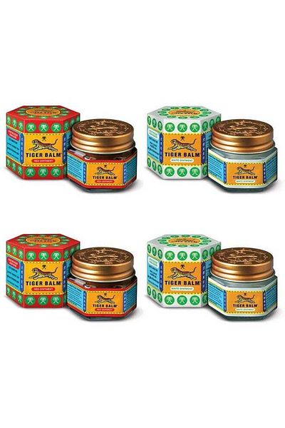 Tiger Balm Red & White Ointment | 21ml each | Pack of 4 | Ayurvedic Pain Relief Balm