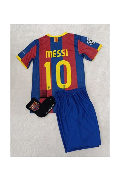 seonglobal 2011 Βαρκελώνη μπορντό Lionel Messi Παιδική φανέλα Σετ 3 φανέλα+σορτς+βραχιολάκι