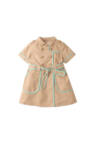 Gingersnaps Girls' Solid Dress with Waist Belt and Buttons