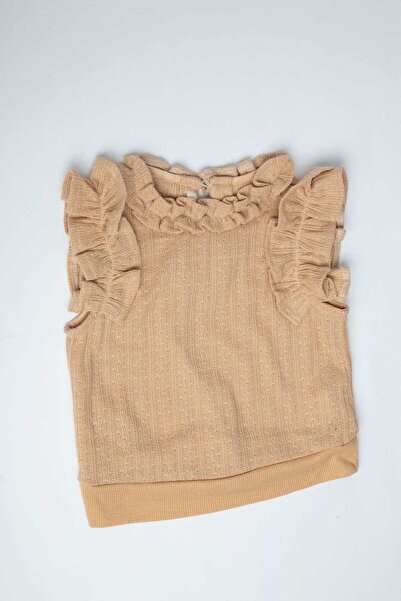 Gingersnaps Girls' Ruffled Shoulder and Collar Half-Tank Blouse