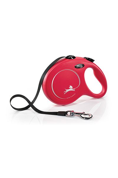 Flexi Classic Stripe Automatic Dog Walking Collar Large Red 8 Mt