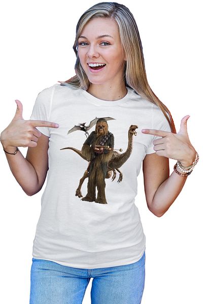 OEM Tricou dama Star Wars Chewbacca T-Rex Flying Dinossaur