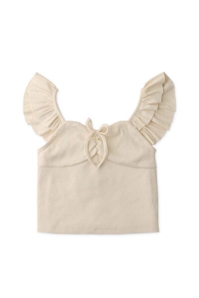 Gingersnaps بلوزة بناتية مضلعة بأكمام قصيرة