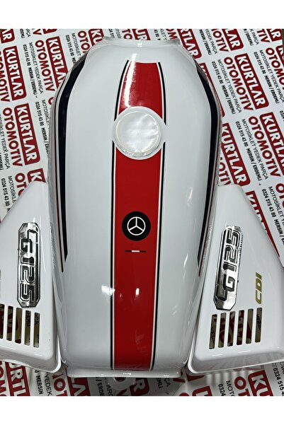 MTS Cg Şeritli Benzin Deposu Ve Yan Kapak Takımı Beyaz