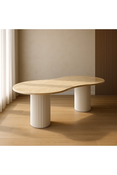 FAMAR Traverten Yemek Ve Toplantı Masası