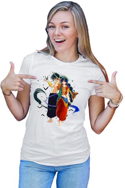 OEM Magi The Labyrinth of Magic Aladin Anime Kage Women's T-shirt