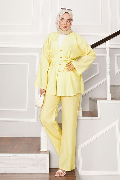 EBRUTESETTÜR Kimono Set with Belt and Buttons