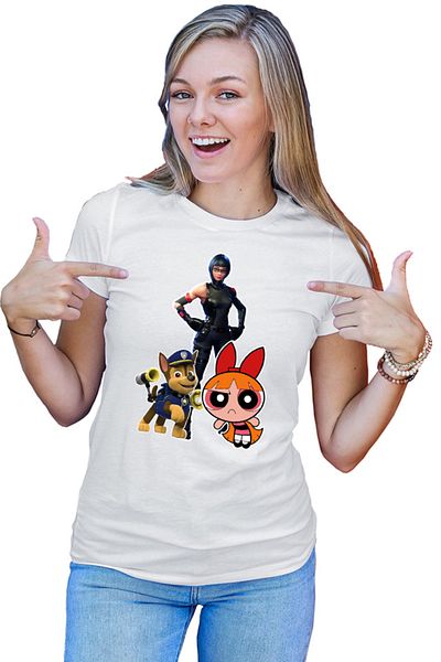 OEM Women's Fortnite Panther Cat Costume Skin Powerpuff Girls T-shirt