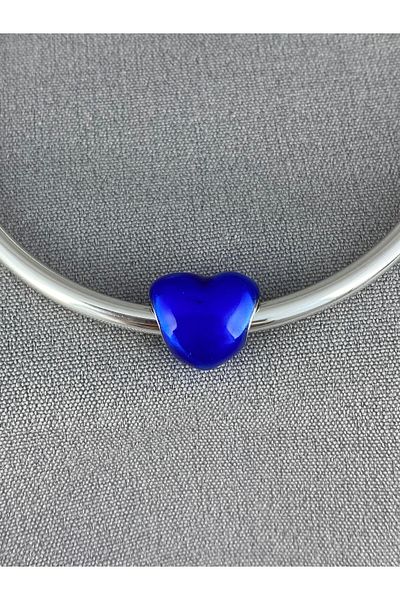 My Story Metallic Blue Heart Charm